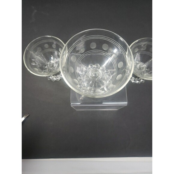 Anchor Hocking Berwick Boopie Champagne Sherbet Footed Etched Design Vintage MCM - Picture 8 of 16